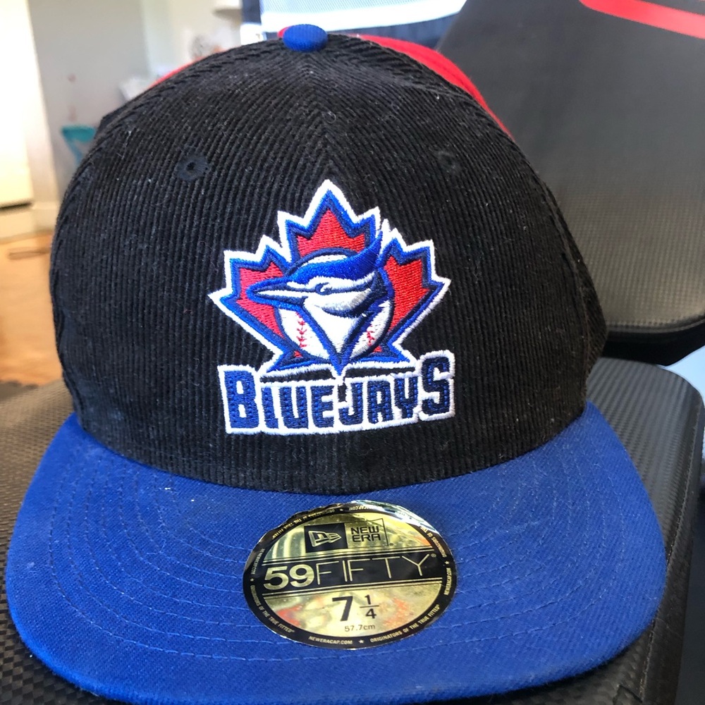 5 New Era Toronto Blue Jays Corduroy fitted Hats in Black, Blue & Red